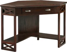 Ljuskronor Crystal Holliday Computer Desk med Dropfront Tangentboard Drawer Chocolate Oak