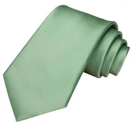 Bow Ties 2023 Green Solid Silk Wedding Men Gift Mens Mens Necktie Business Party Dropshiping Fashion Designer