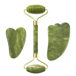 Eye Massager Drop Jade Face Roller Gua Sha Massager 100% Natural Real Stone Gouache Scraper Face Skin Care Massage Tools 231020