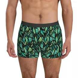 Underpants Green Leaf Underwear Plants Print Male Panties Custom DIY Stretch Trunk Shorts Briefs Plus Size