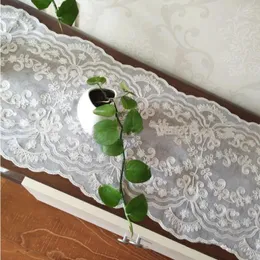 Table Runner JUYANG. The Soft White Tulle Embroidered Runner. Lace / Cover Cloth Small Dining Table.