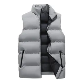 Gilets pour hommes hiver hommes épais gilet décontracté col montant couleur unie sans manches coton mâle chaud confortable gilet grande taille 6XL 231020