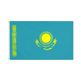 3x5fts 90x150 cm Republika Kazachstanu Flagi Kazachstan Flag Flag Banner dla wewnętrznej dekoracji zewnętrznej Hurtowa fabryka