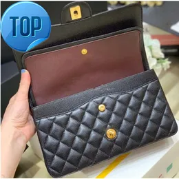 10A Top Tier Quality Jumbo Double Flap Bag Luxury Designer 25CM 30cm Real Leather Caviar Lambskin Classic All Black Purse Quilted Handbag Shouldeg
