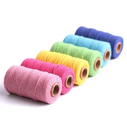 Notions 2Mm 100M Rame Cord Rope Colorf Cotton Twine Thread String Crafts Diy Sewing Handmade Wall Hangings Bohemia Wedding Party Ho