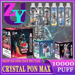 FU Original UZY Crystal Pro Max 10000 Puff 10000 Disposable E-Cigarettes 1.2ohm Mesh Coil 16ml Pod Battery Rechargeable Puff 10K 0% 2% 3% 5% Vape Pen 10k puffs Crystal