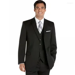 Men's Suits Custom Made To Measure Chalk Stripe Men Bespoke Charcoal Grey Black Dark Navy Blue Groom Tuxedos For Business