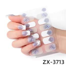 Modna solidna naklejka na paznokcie pełna okładka samokonstrzystająca Klasyczne naklejki do paznokci manicure paznokcie dekoracja naklejki manicure DIY