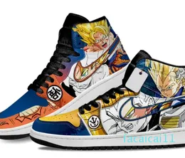 Mody Casual Shoes Men Vegeta i Goku Super Saiyan Anime Sneakers High Top Graffiti Designer Custom Animes Running Treners