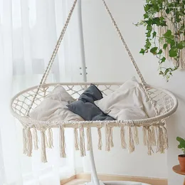 Camp Furniture Ins Style Courtyard Outdoor Double People Hanging Chair Nordic Handmade Weaving Inhoor Swing Garden Hammock Grid Basket