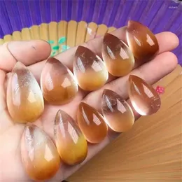 Link Bracelets 25-37mm Natural Yellow Hair Quartz Teardrop Pendant Handmade Women Healing Gemstone Crystal For Lovers Girlfriend 1PCS