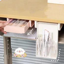 Make-up-Pinsel unter der Tischschublade, ausziehbare Wand-Aufbewahrungsbox, Büro-Desktop, großes Fassungsvermögen für Schreibwaren, Kosmetika, unteres Aufbewahrungsregal