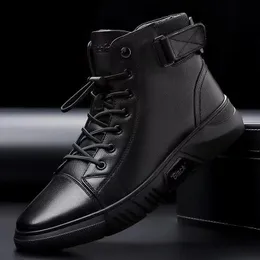 GAI Dress Motorcycle Platform Men's Outdoor High Top Leather Boots Fashion Comfortable Waterproof Men Shoes 231020