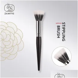 Makeup Brushes Ebony Wood Medium Stippling Brush - Soft 100% Natural Goat Hair Powder Blush Highlight Beauty Cosmetics Tools Drop De Dhc65