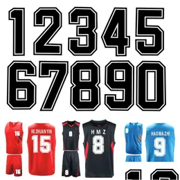 Noções ferro em números esportes t camisa adesivos de transferência de calor 0 a 9 camisa número diy para uniforme da equipe de futebol 20cm entrega direta
