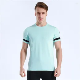 Camiseta masculina o pescoço camiseta fitness musculação verão de manga curta masculino casual algodão topo camiseta homme plus size xxxl