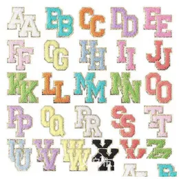 Nozioni 54 pezzi lettera alfabeti da stirare dalla A alla Z cucire applicazioni con adesivo per riparazione glitter per vestiti cappello fai da te consegna di consegna