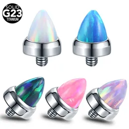 Stud 10pcs G23 Opal Dermal Ankraj Üstü Dahili İplik Burun Dudak Sarmal Kıkırdak Kaş Dermal Delici Gövde Takımları 231020