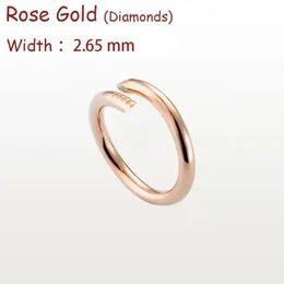 Rings Designer Titanium Steel Rose Gold Women's Love Ring Deluxe Zirconia Engagement Ring Men's Jewelry Gift Fashion Accessories