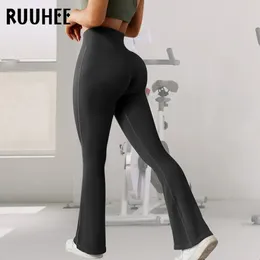 Yoga Outfit Ruuhee Seamless Nervuras Leggings Mulheres Queimadas para Fitness Butt Lifting Push Up Cintura Alta Mulheres Calças 231020