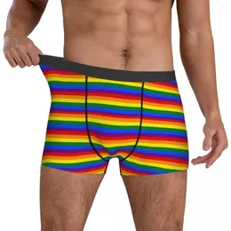 Mutande Intimo a righe arcobaleno Righe orizzontali Pantaloncini da uomo Slip Comodi boxer Shorts Trenky Customs Taglie forti