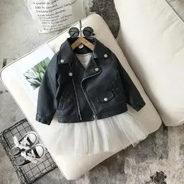 Ceketler Marka Bebek Boy Boy Bahar Sonbahar Kış Pu Coat Ceket Çocuk Moda Deri Çocuk Katlar Overwear Giyim 1-10age