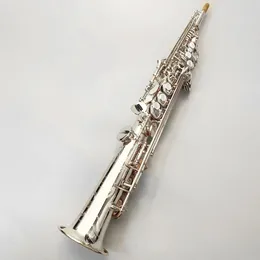 Silver 82 Professionell sopransaxofon B Flat Manual en-till-en snidad mönsterinstrument Sax Sopran Hög kvalitet