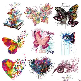 Sewing Notions Colorf Butterfly Iron Ones Cute Animal Stickers Washable Transfer Decals Diy T Shirt Jeans Backpacks Families Clothi