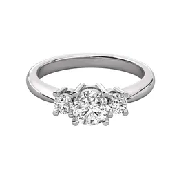 Best Sell Keeva Jewel 1.56Ct GH/VS Lab Grown Diamond Trilogy Engagement Ring Made in 925 Sterling Silver OEM Custom Made