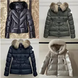 designer Women's Down winter White duck down outdoor windproof, thickened and warm mid length cotton jacket over the kneeDetachable cotton jacket