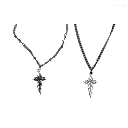 Collane con ciondolo Collana con colletto a fiamma unisex Collana con spine irregolari Goth Collana girocollo Harajuku Grunge Egirl