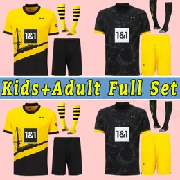 REUS 23/243 Dortmund Futebol Jerseys 2023 2024 Camisas de Futebol BELLINGHAM REYNA BRANDT EMRE CAN HALLER Guerreiro HAZARD HUMMELS Homens Kit Kit Meias Criança