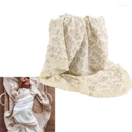 Одеяла для младенцев, хлопчатобумажные марли с кисточками, удобный чехол для детской коляски, ткань для накидки Borns QX2D