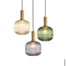 Lâmpadas pendentes Europa Europa Vintage Colorf Glass Luxury Pendant Lighting Light para restaurante sala de jantar quarto de cabeceira de cabeceira hangin dhqyb