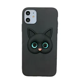 Capas de telefone celular de gato bonito para iphone 15 14 Promax Ultra 13 12 Plus Cartoon 3D Soft Skin Feel Capa protetora de telefone móvel antiderrapante antiderrapante homem mulher capas traseiras