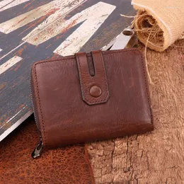 Wallets Male Purse Top Layer Cow Genuine Leather Card Coin Wallet For Men Big Capacity Vintage Fashion Design Short