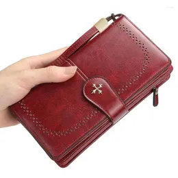 Wallets Large Capacity Women Drop Bank Cash Hollow Out Long Fashion Top Quality PU Leather Card Holder Wallet For Woman