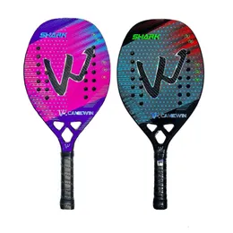 Squash Racquets Shark Camewin Beach Tennis 3K pełna włókno węglowe Rude Face Feminino Raquete Frame Professional Masculina 231020