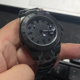남성 자동 기계식 시계 40mm 904L AAA 고급 시계 패션 블랙 다이얼 검은 팔찌 접이식 버클 클래식 시계