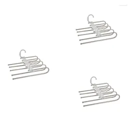 Hangers 3X Pants 5 Layers Multi Functional Rack Non-Slip Clothes Closet Storage Organizer For Skirts Scarf