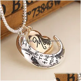 Pendant Necklaces Pendant Necklaces I Love You To The Moon And Back Mom Necklace Mother Day Gift Wholesale Fashion Jewelry N113 Drop D Dh4Z0