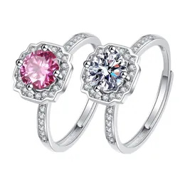 Anel de prata esterlina 925 corte redondo zircônia cúbica anéis de noivado solitário halo promessa anel para mulheres