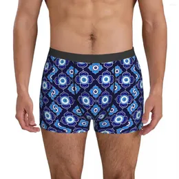 Underpants Evil Eye Underwear Blues e Prata Sexy Soft Calcinhas Custom Shorts Briefs para Homens Bolsa Oversize Boxershorts