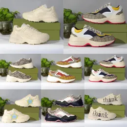 2023nuove scarpe firmate Platform sneakers sneakers di lusso Rhyton top scarpe moda scarpe casual PlaidClassic in pelle scamosciata beige sneakers da uomo stampa retrò sneakers da donna