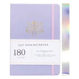 メモ帳紫色の蝶弾丸点線のノートブックドットグリッドジャーナル180GSMペーパービーガンファブリックハードカバー231020