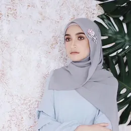 Etniska kläder muslimska kvinnor blygsamma hijab sommarmode 34 stil mjuk tunn blommig diamant chiffong fast färg bekväm andningsbar