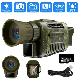 Teleskop 1080p 4x Digital Zoom Monoculars Telescopes 7 Nivåer Infraröd natt Vision Device Goggles Day Night PO Video Footing Outdoor 231020