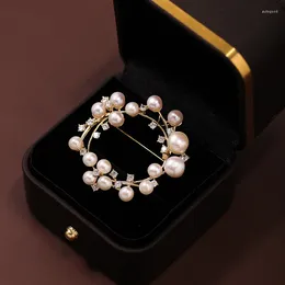 Spille Exknl Lega all'ingrosso Perle di cristallo Strass Spilla fiore di Natale Spilla per regalo di gioielli da sposa per ragazza da donna