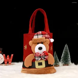 Scatole portaoggetti Borsa natalizia Borsa di Babbo Natale di grande capacità con cartone animato Pupazzo di neve Alce per bambini