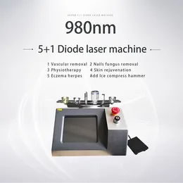 6 In 1 980Nm Diode Laser Vascular Removal Gentle Soft Tissue Physiotherapy 60W Spider Vein Removal Skin Care Vascular Treatment Machine